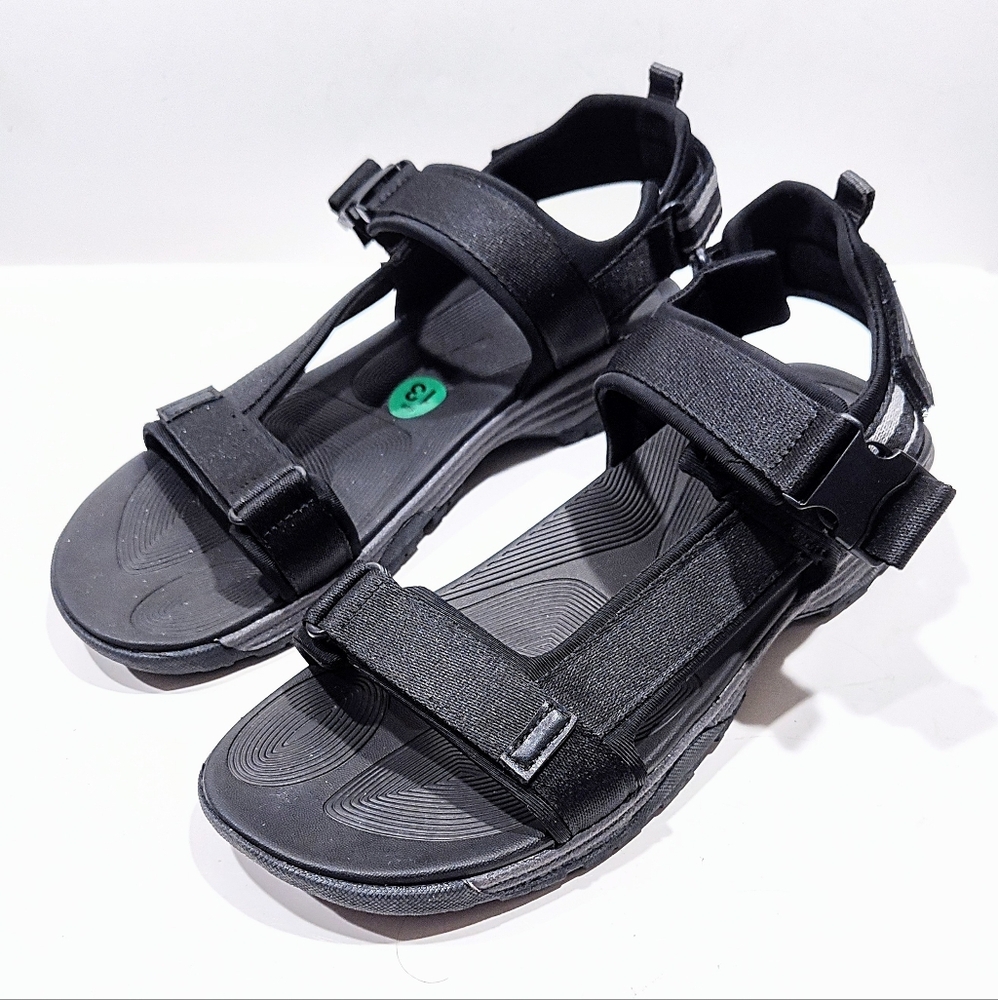 G. H. Bass Trek Sporty Sandal Black Men's Size 13 Water Shoes Adjustable New